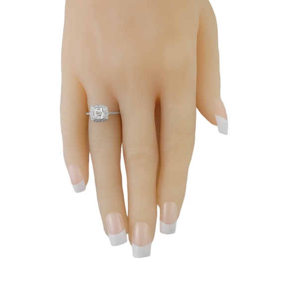 Tiffany & Co Legacy Platinum Cushion Cut Diamond Halo Engagement Ring #13794 - Picture 10 of 13